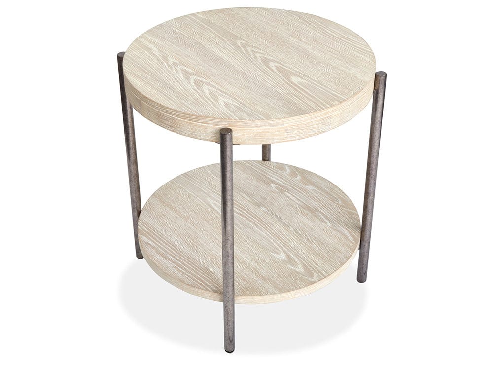 Magnussen - Jennings Edgecomb Grey And Weathered Antique Nickel Round End Table - T5927-05 view 2