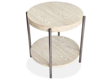 Magnussen - Jennings Edgecomb Grey And Weathered Antique Nickel Round End Table - T5927-05 view 2