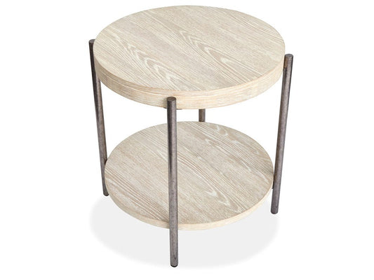 Magnussen - Jennings Edgecomb Grey And Weathered Antique Nickel Round End Table - T5927-05 view 2