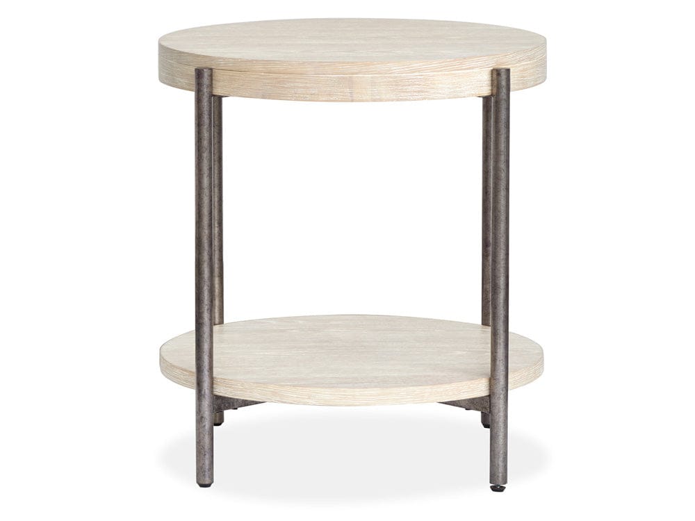 Magnussen - Jennings Edgecomb Grey And Weathered Antique Nickel Round End Table - T5927-05 view 3