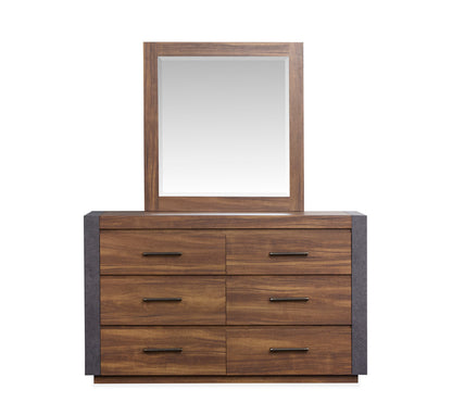 Magnussen - Jensen Tavern Brown Double Drawer Dresser With Paper Mirror - B6306-2248 view 2