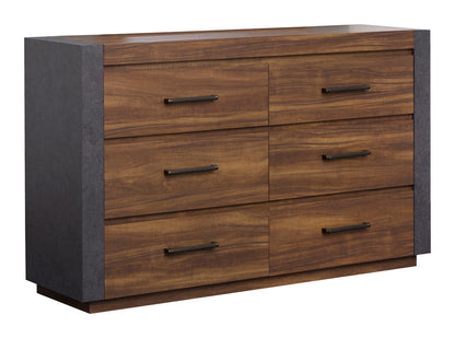 Magnussen - Jensen Tavern Brown Double Drawer Dresser With Paper Mirror - B6306-2248 view 4