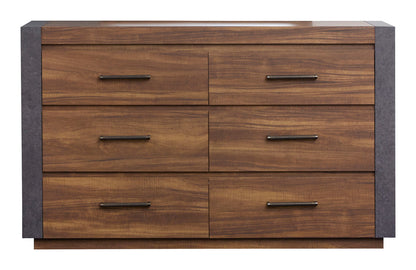 Magnussen - Jensen Tavern Brown Double Drawer Dresser With Paper Mirror - B6306-2248 view 5