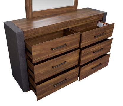 Magnussen - Jensen Tavern Brown Double Drawer Dresser With Paper Mirror - B6306-2248 view 9