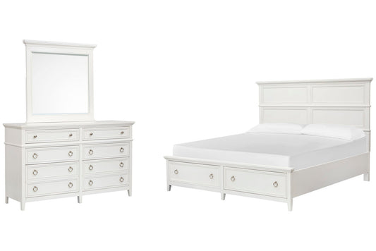 Magnussen - Juniper Hill Whisper White Cal.King Panel Storage Bed And Double Drawer Dresser With Landscape Mirror - B6478-74A-KIT3 view 1