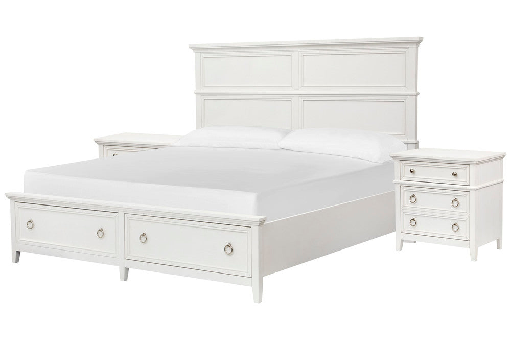 Magnussen - Juniper Hill Whisper White King Panel Storage Bed With 2 Nightstands - B6478-64A-KIT2 view 1