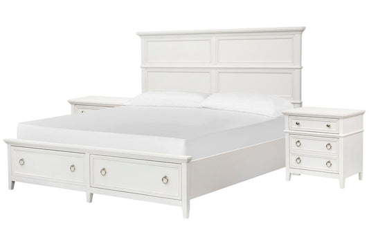 Magnussen - Juniper Hill Whisper White King Panel Storage Bed With 2 Nightstands - B6478-64A-KIT2 view 1