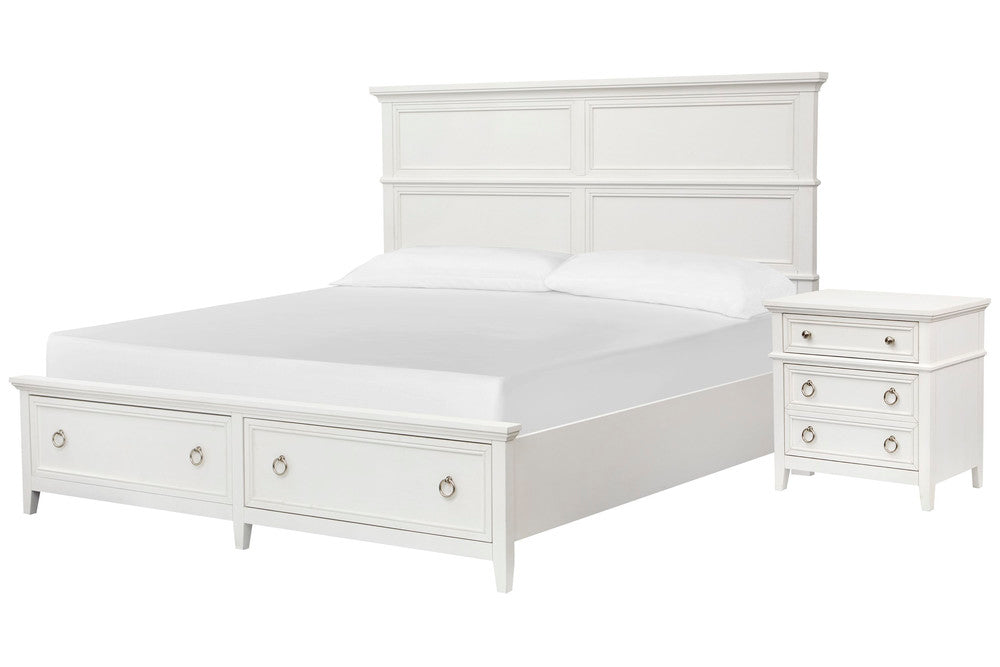 Magnussen - Juniper Hill Whisper White King Panel Storage Bed With Nightstand - B6478-64A-KIT1 view 1