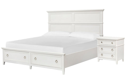 Magnussen - Juniper Hill Whisper White King Panel Storage Bed With Nightstand - B6478-64A-KIT1 view 1