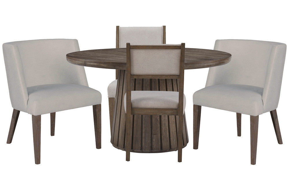 Magnussen - Kavanaugh Weathered Kona Brown Extendable Round Dining Table With 2 Side Chairs And 2 Host Chairs - D5612-24-KIT5 view 1