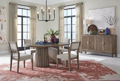 Magnussen - Kavanaugh Weathered Kona Brown Extendable Round Dining Table With 4 Host Chairs And Sideboard - D5612-24-KIT4 view 10
