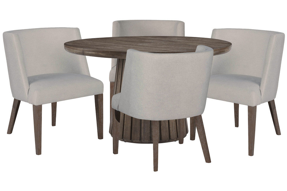 Magnussen - Kavanaugh Weathered Kona Brown Extendable Round Dining Table With 4 Host Chairs - D5612-24-KIT3 view 1