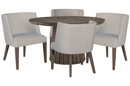 Magnussen - Kavanaugh Weathered Kona Brown Extendable Round Dining Table With 4 Host Chairs - D5612-24-KIT3 view 1