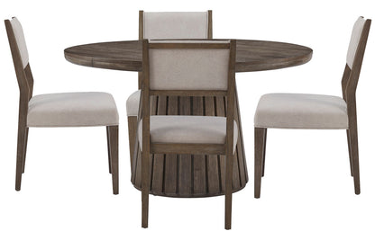 Magnussen - Kavanaugh Weathered Kona Brown Extendable Round Dining Table With 4 Side Chairs - D5612-24-KIT1 view 1