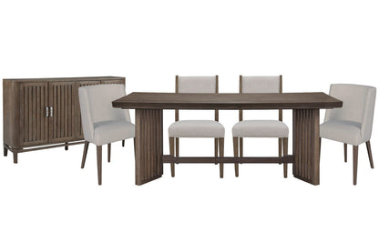 Magnussen - Kavanaugh Weathered Kona Brown Trestle Dining Table With 2 Side Chairs 2 Host Chairs And Sideboard - D5612-21-KIT8 view 1