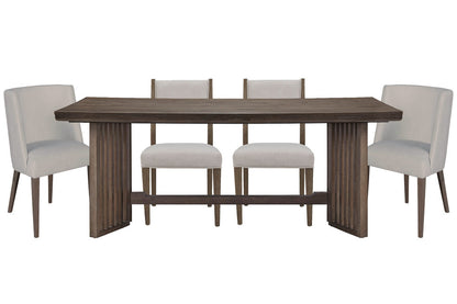 Magnussen - Kavanaugh Weathered Kona Brown Trestle Dining Table With 2 Side Chairs And 2 Host Chairs - D5612-21-KIT7 view 1