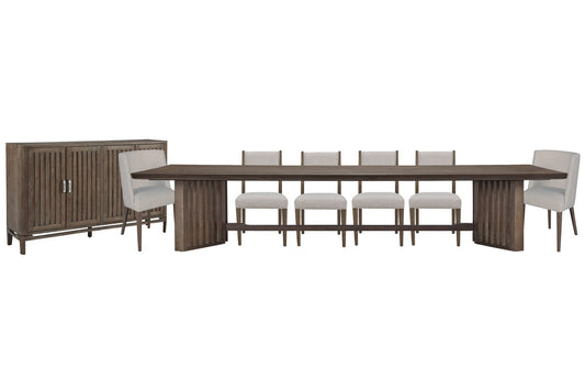 Magnussen - Kavanaugh Weathered Kona Brown Trestle Dining Table With 4 Side Chairs 2 Host Chairs And Sideboard - D5612-21-KIT10 view 1