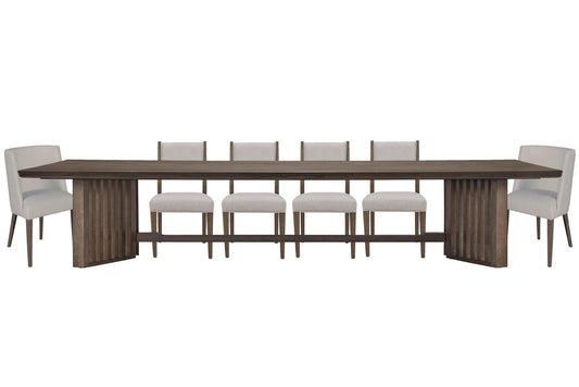 Magnussen - Kavanaugh Weathered Kona Brown Trestle Dining Table With 4 Side Chairs And 2 Host Chairs - D5612-21-KIT9 view 1