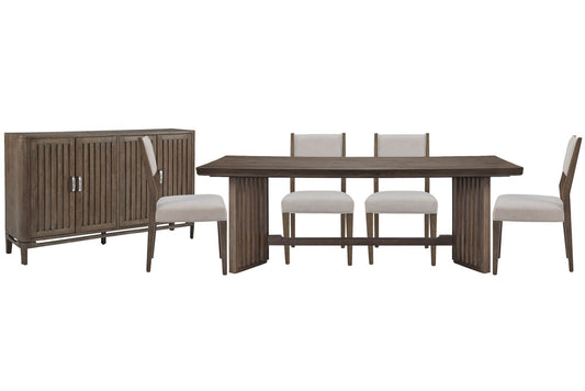 Magnussen - Kavanaugh Weathered Kona Brown Trestle Dining Table With 4 Side Chairs And Sideboard - D5612-21-KIT2 view 1