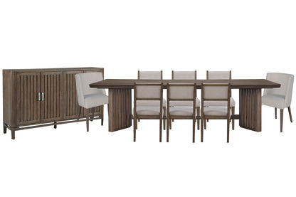 Magnussen - Kavanaugh Weathered Kona Brown Trestle Dining Table With 6 Side Chairs 2 Host Chairs And Sideboard - D5612-21-KIT12 view 1
