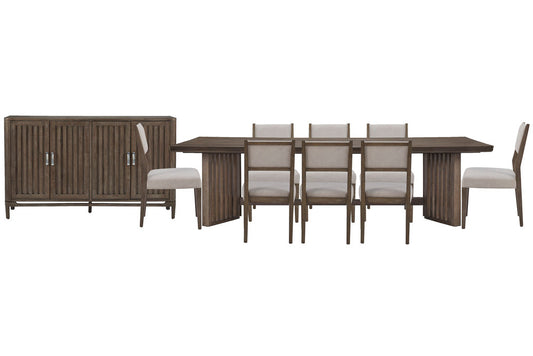 Magnussen - Kavanaugh Weathered Kona Brown Trestle Dining Table With 8 Side Chairs And Sideboard - D5612-21-KIT6 view 1