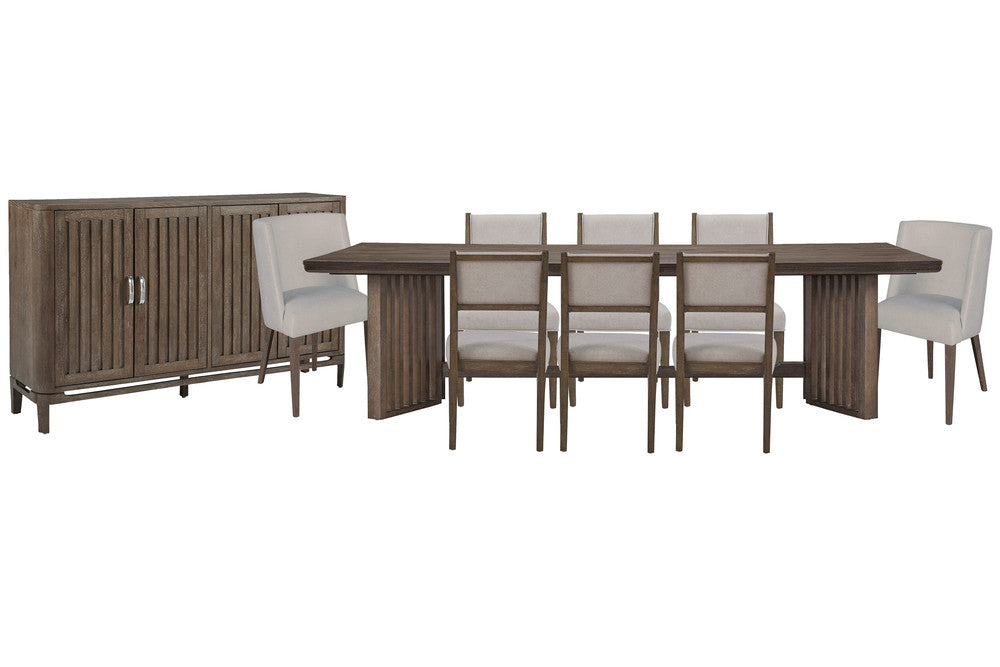 Magnussen - Kavanaugh Weathered Kona Brown Trestle Dining Table With 8 Side Chairs - D5612-21-KIT5 view 1