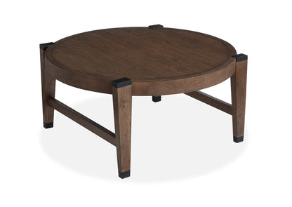 Magnussen - Kaysen Wallaby And Matte Black Round Cocktail Table With 2 Nesting End Table And Demilune Sofa Table - T5817-45KIT3 view 3