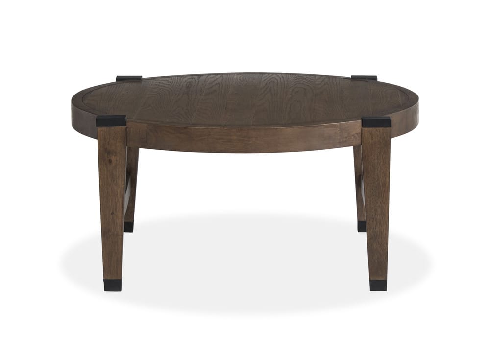 Magnussen - Kaysen Wallaby And Matte Black Round Cocktail Table With 2 Nesting End Table And Demilune Sofa Table - T5817-45KIT3 view 4