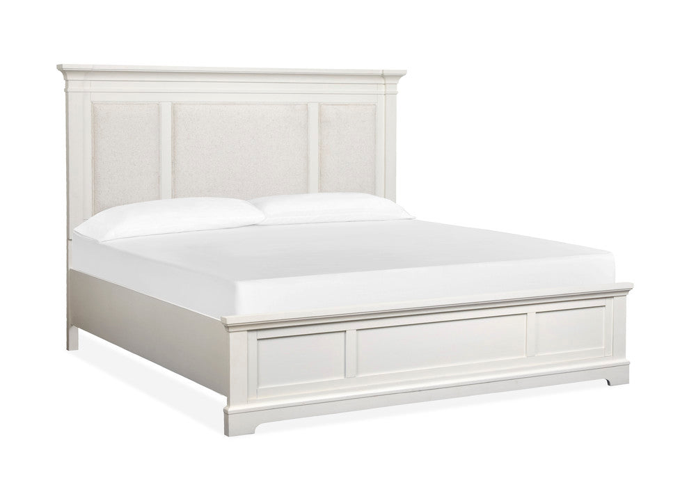 Magnussen - Kingston Whisper White And Cerused Nutmeg California King Upholstered Panel Bed - B6407-75 view 1