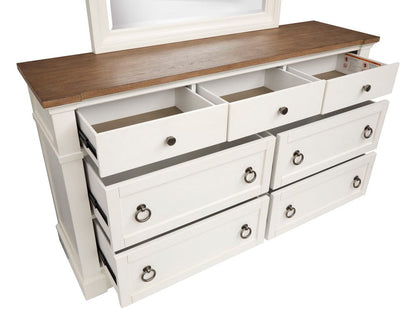 Magnussen - Kingston Whisper White And Cerused Nutmeg Drawer Dresser - B6407-20 view 3
