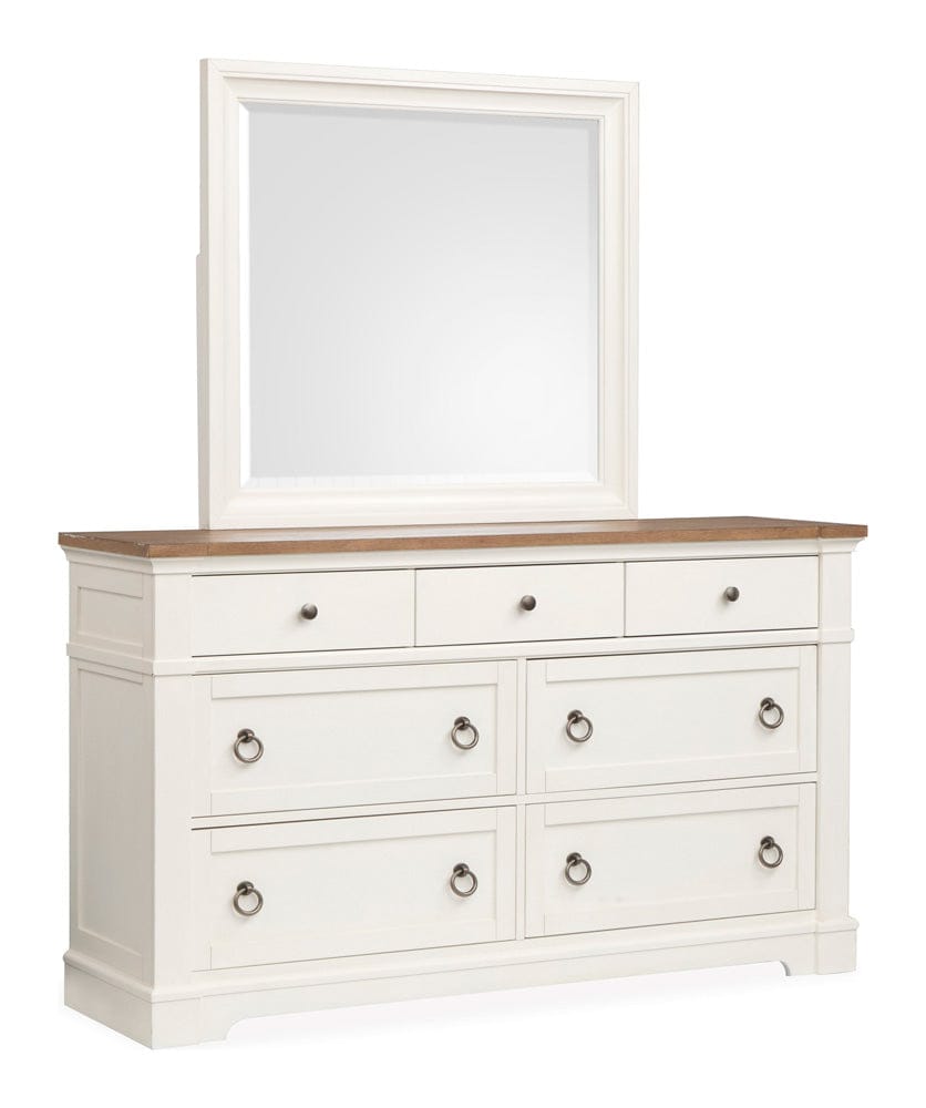 Magnussen - Kingston Whisper White And Cerused Nutmeg Drawer Dresser With Landscape Mirror - B6407-2040 view 1