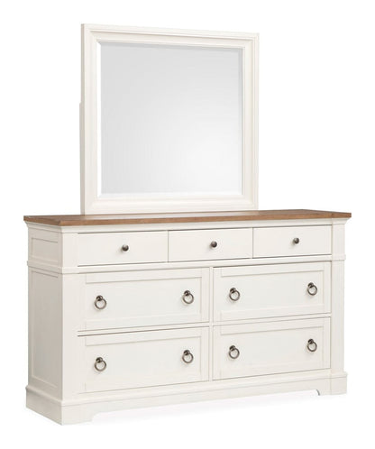 Magnussen - Kingston Whisper White And Cerused Nutmeg Drawer Dresser With Landscape Mirror - B6407-2040 view 1