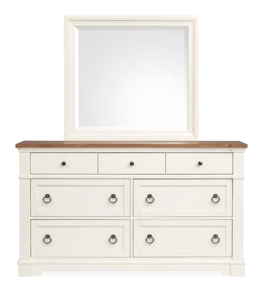 Magnussen - Kingston Whisper White And Cerused Nutmeg Drawer Dresser With Landscape Mirror - B6407-2040 view 2