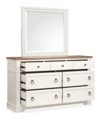 Magnussen - Kingston Whisper White And Cerused Nutmeg Drawer Dresser With Landscape Mirror - B6407-2040 view 8