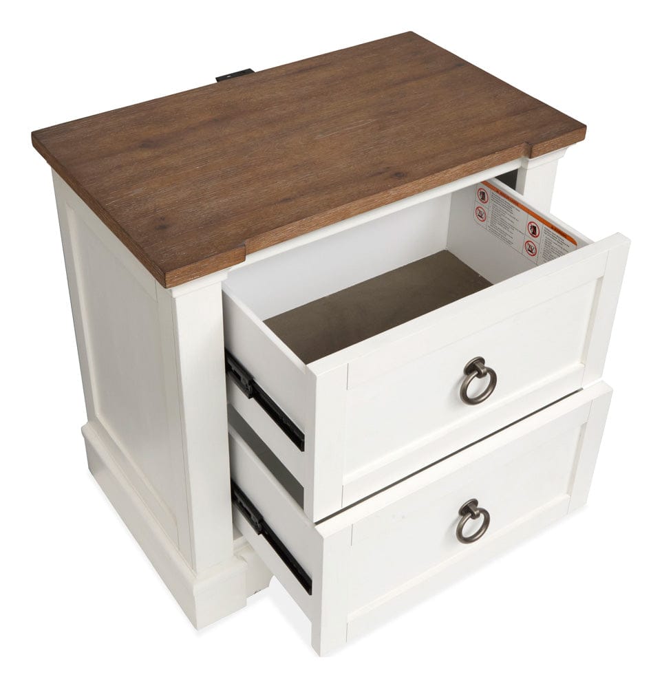 Magnussen - Kingston Whisper White And Cerused Nutmeg Drawer Nightstand - B6407-01 view 5