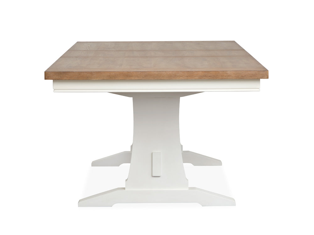 Magnussen - Kingston Whisper White And Cerused Nutmeg Extendable Trestle Dining Table - D6407-21 view 2