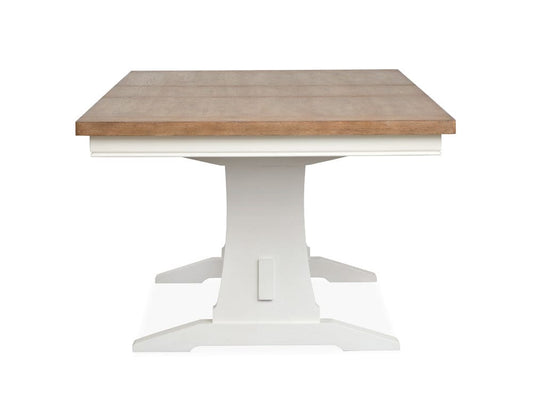 Magnussen - Kingston Whisper White And Cerused Nutmeg Extendable Trestle Dining Table - D6407-21 view 2