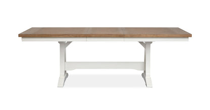 Magnussen - Kingston Whisper White And Cerused Nutmeg Extendable Trestle Dining Table - D6407-21 view 3