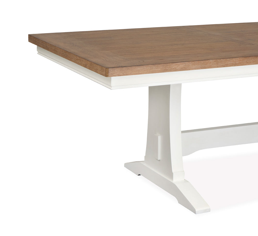Magnussen - Kingston Whisper White And Cerused Nutmeg Extendable Trestle Dining Table - D6407-21 view 4