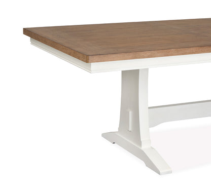 Magnussen - Kingston Whisper White And Cerused Nutmeg Extendable Trestle Dining Table - D6407-21 view 4