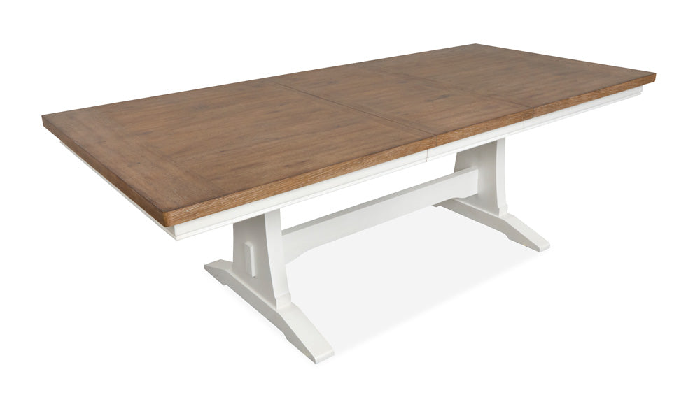 Magnussen - Kingston Whisper White And Cerused Nutmeg Extendable Trestle Dining Table - D6407-21 view 6