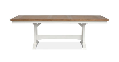 Magnussen - Kingston Whisper White And Cerused Nutmeg Extendable Trestle Dining Table With 4 Side Chairs And Credenza - D6407-21-KIT2 view 4