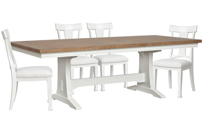 Magnussen - Kingston Whisper White And Cerused Nutmeg Extendable Trestle Dining Table With 4 Side Chairs - D6407-21-KIT1 view 1