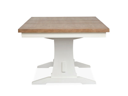 Magnussen - Kingston Whisper White And Cerused Nutmeg Extendable Trestle Dining Table With 6 Host Chairs - D6407-21-KIT7 view 3