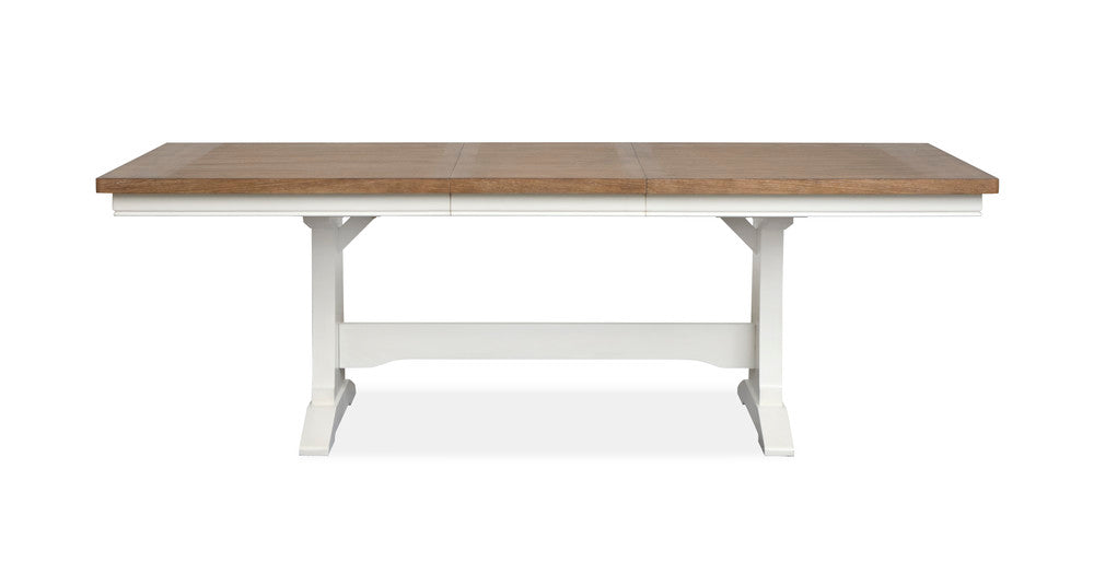 Magnussen - Kingston Whisper White And Cerused Nutmeg Extendable Trestle Dining Table With 6 Host Chairs - D6407-21-KIT7 view 4