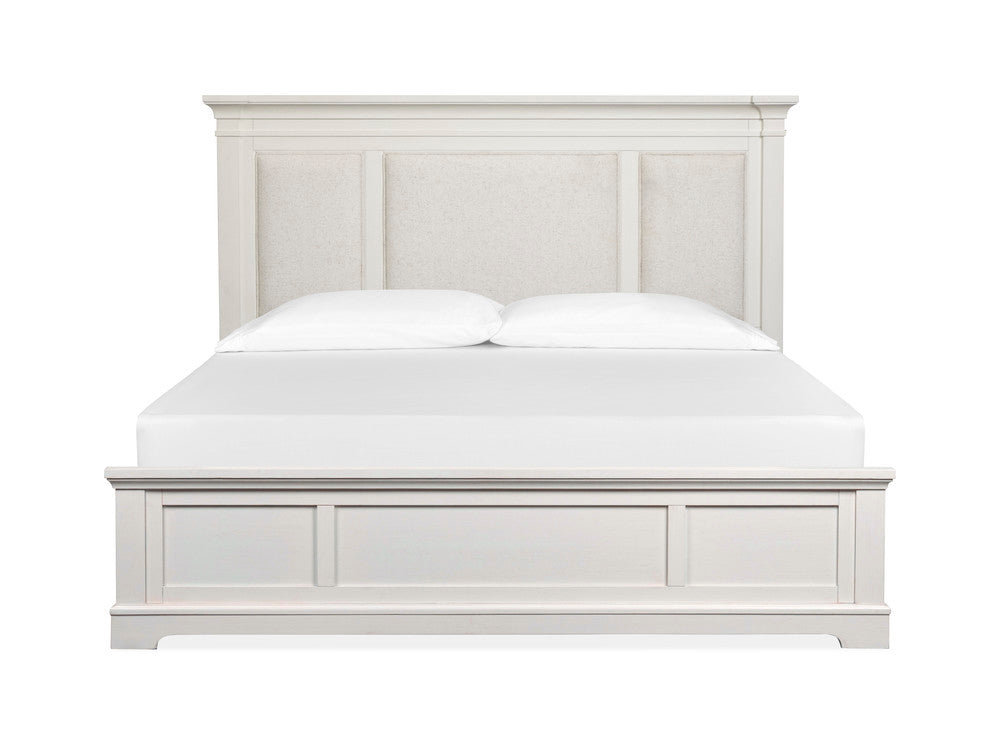 Magnussen - Kingston Whisper White And Cerused Nutmeg King Upholstered Panel Bed - B6407-65 view 2
