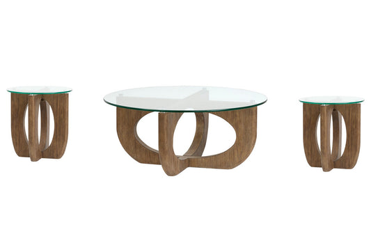Magnussen - Lainey Almond Round Cocktail Table With 2 End Table - T5951-45KIT2 view 1