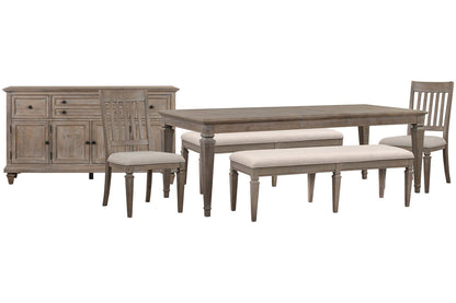 Magnussen - Lancaster Dovetail Grey Extendable Rectangular Dining Table 2 Benches 2 Side Chairs And Buffet - D4352-20-KIT78 view 1