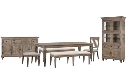 Magnussen - Lancaster Dovetail Grey Extendable Rectangular Dining Table 2 Benches 2 Side Chairs Buffet And Dining Cabinet - D4352-20-KIT80 view 1