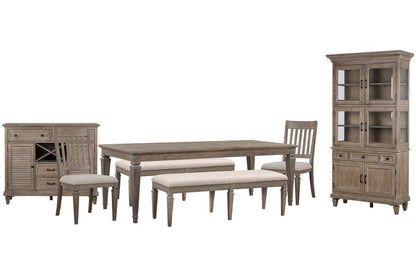 Magnussen - Lancaster Dovetail Grey Extendable Rectangular Dining Table 2 Benches 2 Side Chairs Server And Dining Cabinet - D4352-20-KIT79 view 1